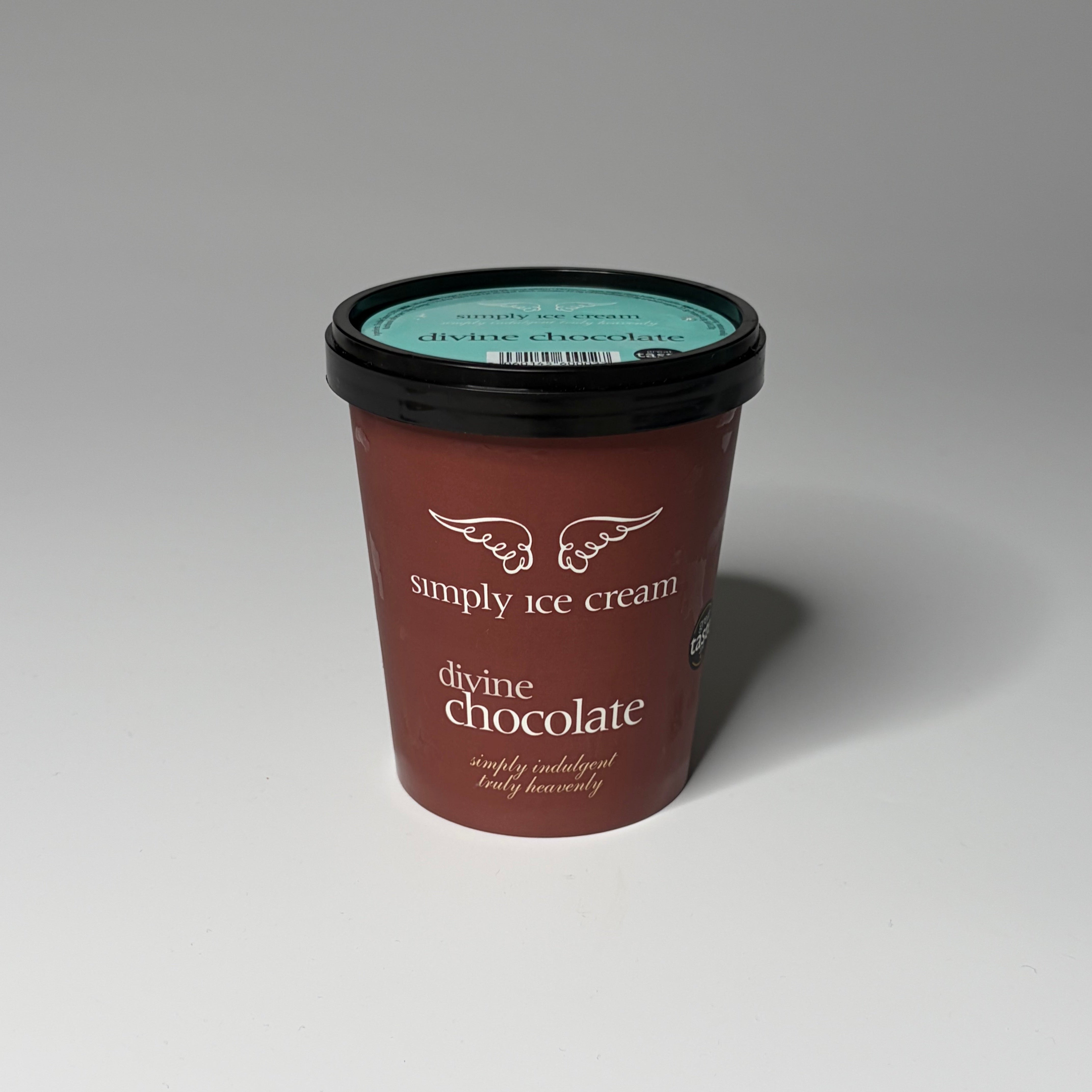 Regular (500ml) Divine Chocolate Ice Cream from Simply Ice Cream, photographed on a neutral background — ideal for dessert lovers in North London.
