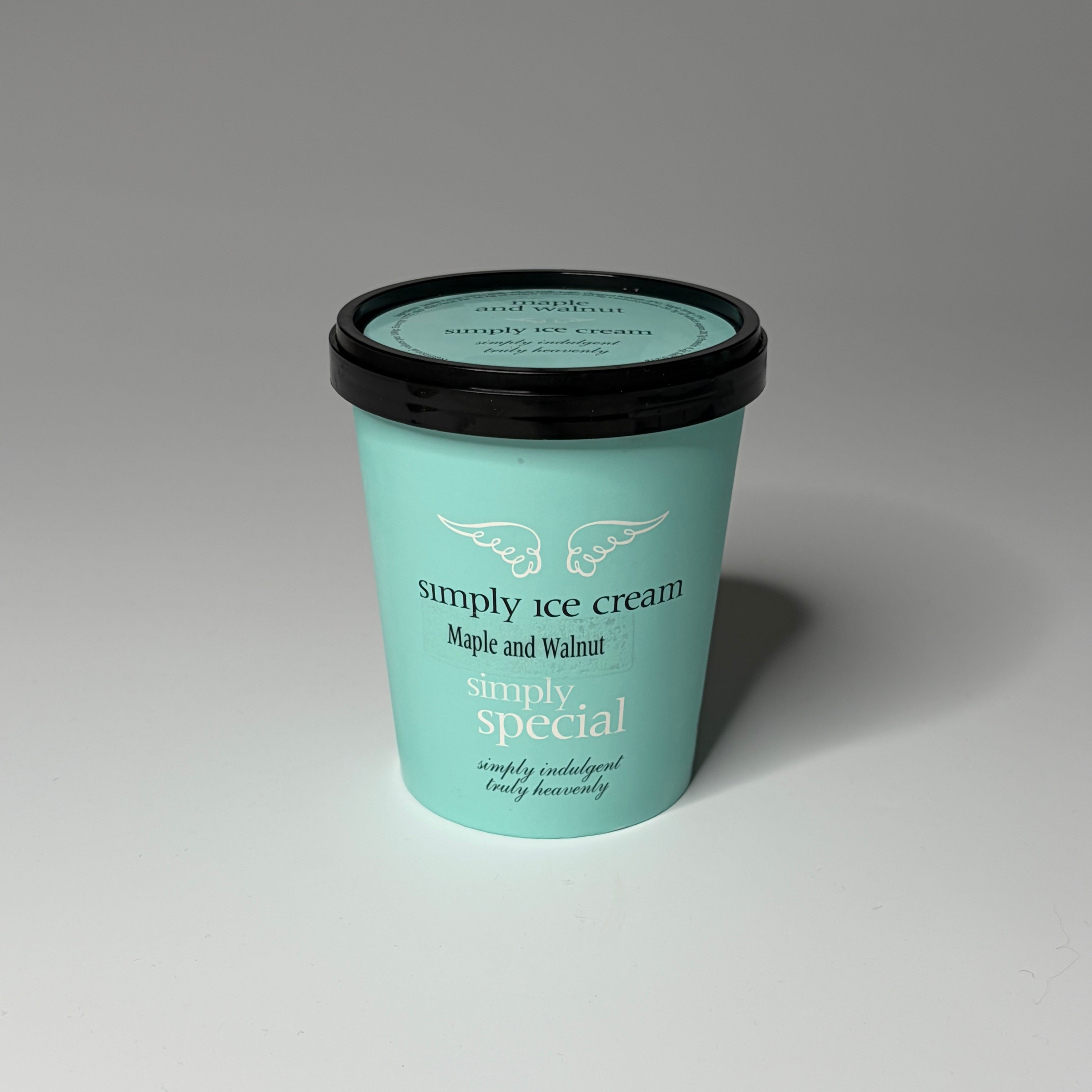 Regular (500ml) Maple and Walnut Ice Cream from Simply Ice Cream, photographed on a neutral background — ideal for dessert lovers in North London.